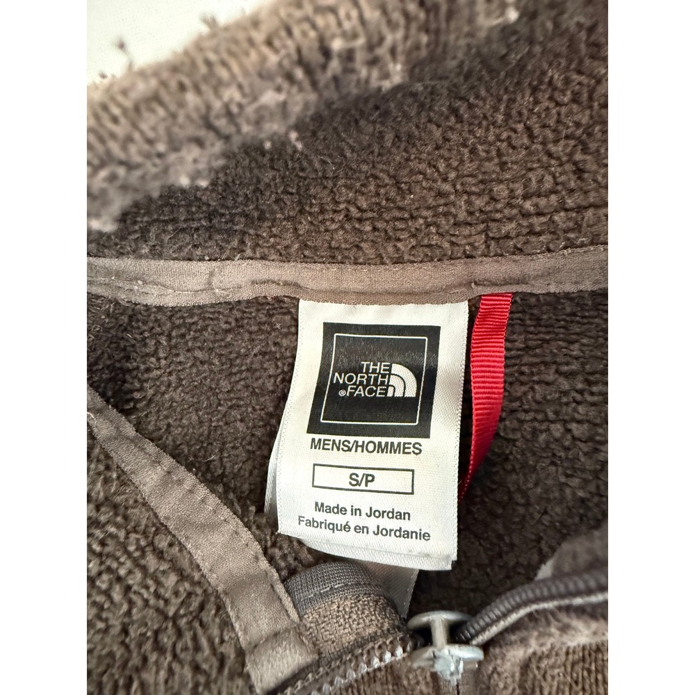 The North Face Mens Brown Full Zip Fleece Jacket Small Broken Zipper Pilling - Picture 6 of 7